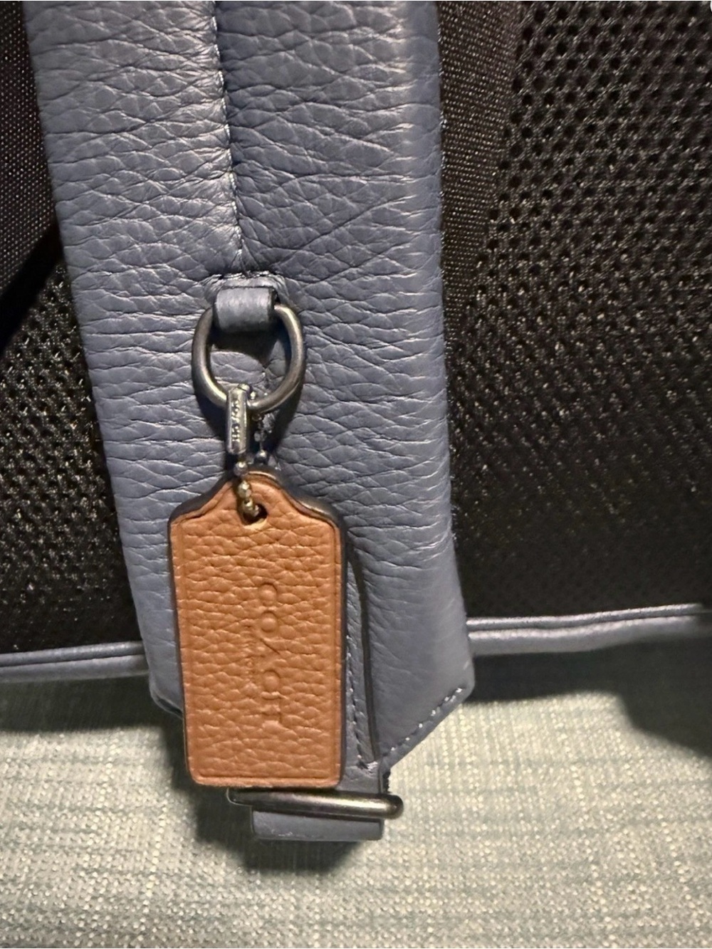 Coach west backpack refined pebble leather blue comfort carry - Picture 2 of 9